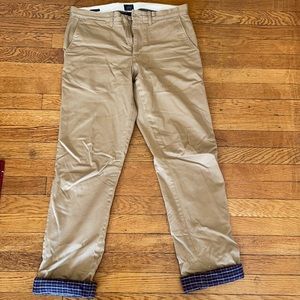 J. Crew 770 Flannel-Lined Chinos. 30x34.